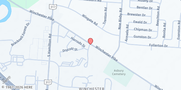Map showing Fellowship Baptist Food Pantry - Winchester Pike at 4701 WINCHESTER PIKE, COLUMBUS, OH
