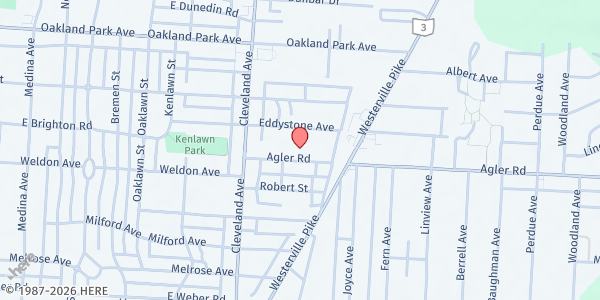 Map showing Food Pantry - New Salem Baptist Church at 1880 AGLER RD, COLUMBUS, OH