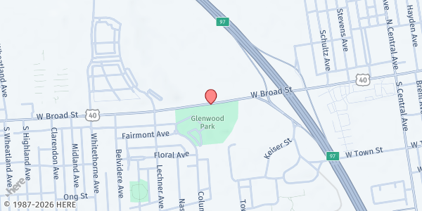 Map showing Friendship Missionary Baptist Church Pantry at 1775 W BROAD ST, COLUMBUS, OH