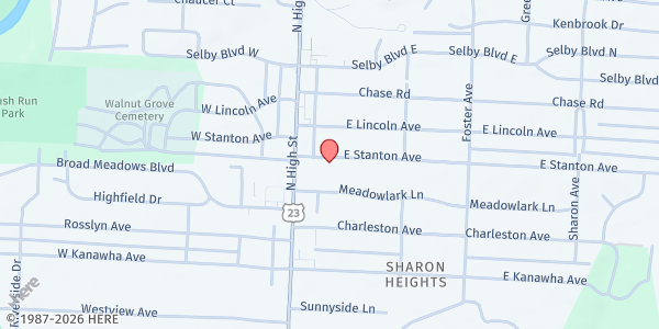 Map showing Gethsemane Lutheran Church Pantry at 35 E STANTON AVE, COLUMBUS, OH