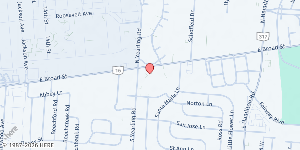 Map showing Holy Spirit Catholic Church Produce Market at 4383 East Broad Street, Columbus, OH