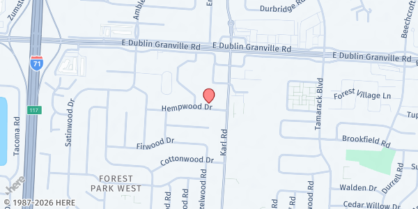 Map showing Inprem Holistic Community Resource Center by at 5757 Karl Road, Columbus, OH