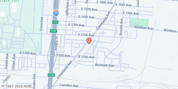 Map showing Linden Market - Cleveland Ave at 1464 CLEVELAND AVE, COLUMBUS, OH