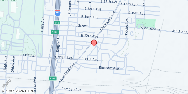 Map showing Linden Market Pantry at 1464 Cleveland Ave, Columbus, OH