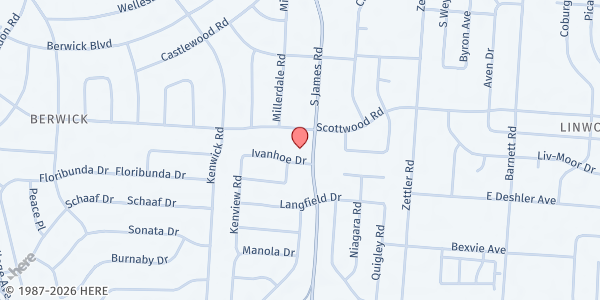 Map showing Lutheran Social Services - Redeemer Produce Market at 1555 S James Rd, Columbus, OH