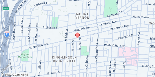 Map showing Mt. Vernon AME Pantry at 1147 MOUNT VERNON AVE, COLUMBUS, OH