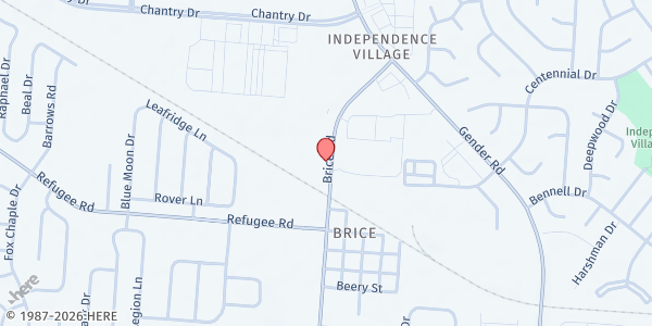 Map showing New Faith Ministries at 2879 Brice Rd, Columbus, OH