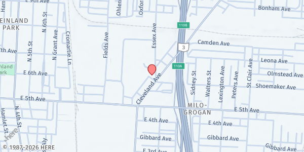 Map showing New Generation Church at 1173 Essex Avenue, Columbus, OH