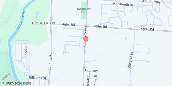 Map showing Pantry at 2300 N CASSADY AVE, COLUMBUS, OH