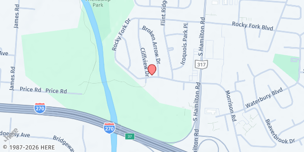 Map showing Pantry at 298 ROCKY FORK DR S, COLUMBUS, OH