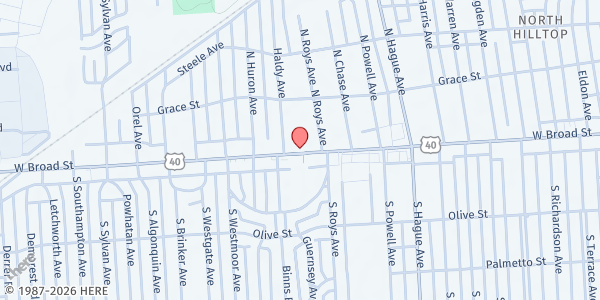 Map showing Pantry at 2930 W BROAD ST, COLUMBUS, OH