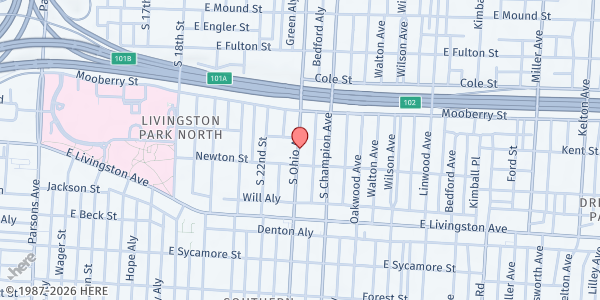 Map showing Pantry at 640 S OHIO AVE, COLUMBUS, OH