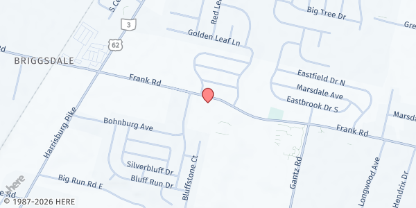 Map showing Produce Market Distribution Site at 1955 FRANK RD, COLUMBUS, OH