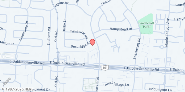 Map showing Produce Market - SharonWoods Church at 5959 SHARON WOODS BLVD, COLUMBUS, OH