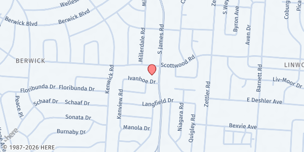 Map showing Redeemer Produce Market at 1555 S James Rd, Columbus, OH