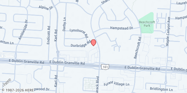 Map showing SharonWoods Church at 5959 Sharon Woods Blvd, Columbus, OH