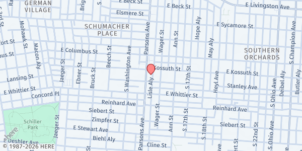 Map showing Stowe Mission of Central Ohio at 888 Parsons Ave, Columbus, OH