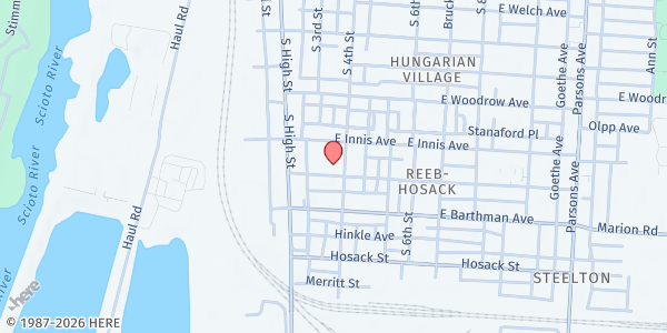 Map showing Unity Temple Produce Market at 161 N Hamilton Road, Columbus, OH