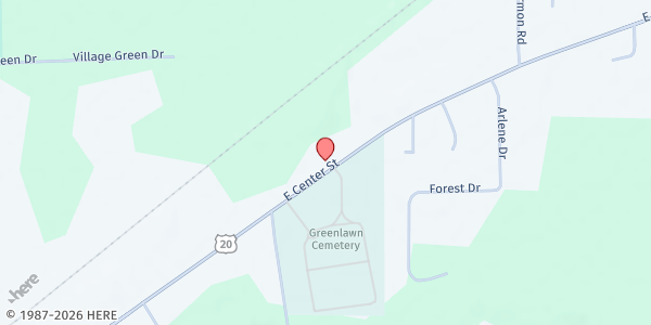 Map showing Family Alliance Church at 3137 E Center St, Conneaut, OH