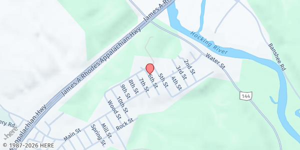 Map showing Coolville Fire Department at 2770 6th Street, Coolville, OH