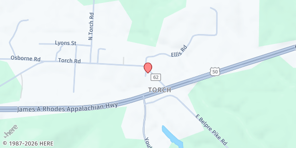 Map showing Torch UMC (Feed My Sheep) at 29023 Torch Road, Coolville, OH