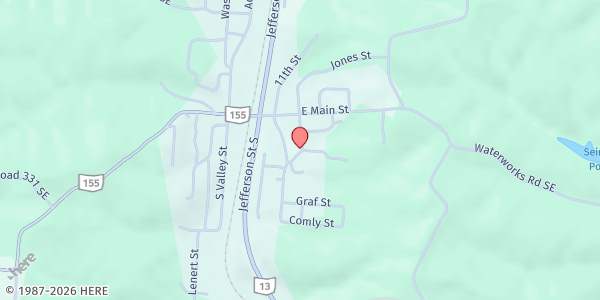 Map showing SE Perry Food Pantry at 115 South Corning Ave, Corning, OH