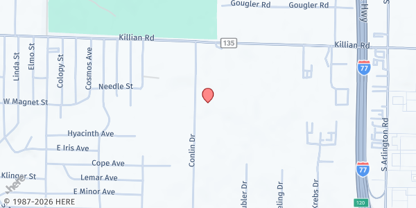 Map showing Cornerstone Church/City Lights at 3073 Conlin Drive, Cottage Grove, OH