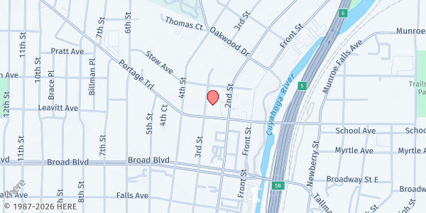 Map showing First United Methodist Church Pantry at 245 Portage Trl, Cuyahoga Falls, OH