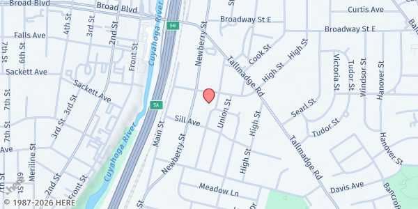 Map showing Healing Vines Ministry at 1752 Williams St, Cuyahoga Falls, OH