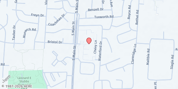 Map showing BOGG Ministries - Chevy Chase Apartments at 41 Loganwood Dr., Dayton, OH