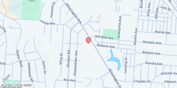 Map showing BOGG Ministries - Wilmington Apartments at 819 Wilimington Ave, Dayton, OH