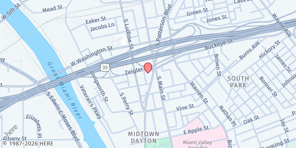 Map showing Daybreak at 605 South Patterson Boulevard, Dayton, OH