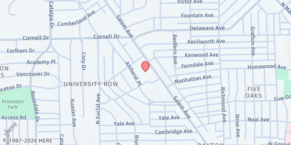 Map showing Dayton Episcopal Food Pantry at 1060 Salem Avenue, Dayton, OH