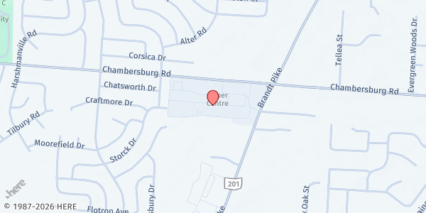 Map showing Dayton Metro Library – Huber Heights Branch at 6160 Chambersburg Rd., Dayton, OH