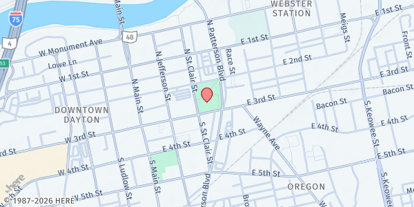 Map showing Dayton Metro Library – Main Branch at 215 E. Third St., Dayton, OH