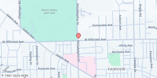 Map showing Dayton Metro Library – Northwest Branch at 2410 Philadelphia Dr., Dayton, OH