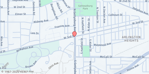 Map showing Dayton VA Medical Center Food Pantry at 4100 W 3rd St, Dayton, OH