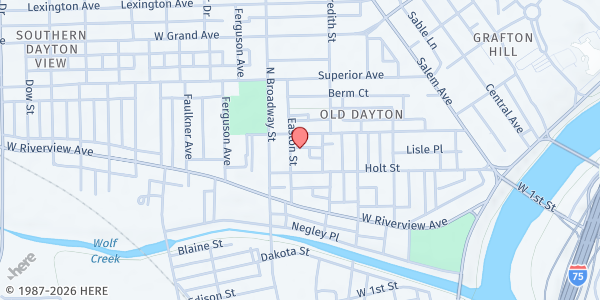 Map showing Dayton View Church-Nazarene at 441 Holt St, Dayton, OH