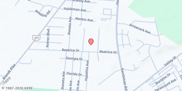 Map showing Greater Galilee Baptist Church at 1001 Beatrice Dr, Dayton, OH