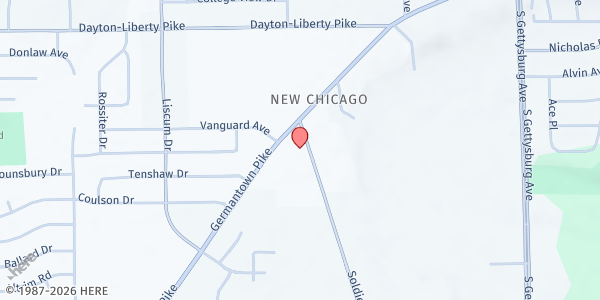 Map showing Greater St. John's Church at 4200 Germantown Pike, Dayton, OH