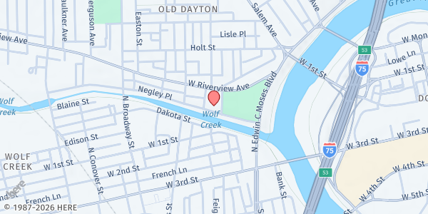 Map showing House of Bread at 9 Orth Ave, Dayton, OH