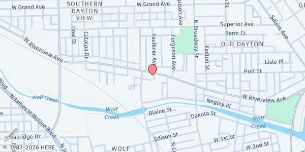 Map showing Njoy! Njoy! at 1500 W Riverview Ave, Dayton, OH