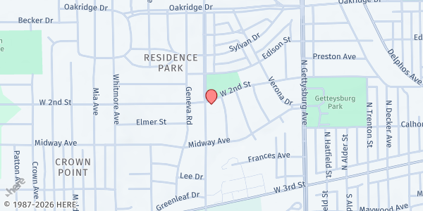 Map showing RCCG Dominion Center at 360-362 Elmhurst Road, Dayton, OH