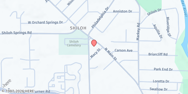 Map showing Shiloh Church at 5300 Philadelphia Drive, Dayton, OH