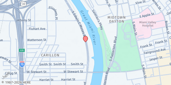 Map showing St. Vincent de Paul Community Store - Dayton at 945 S. Edwin C. Moses Blvd, Dayton, OH