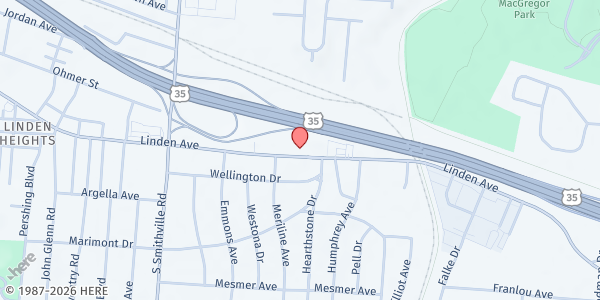 Map showing The Hearth Community Pantry at 3415 Linden Ave., Dayton, OH