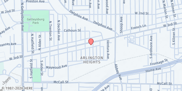 Map showing The Marketplace Movement at 3300 W Third St, Dayton, OH