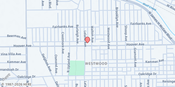 Map showing Wayman Chapel A.M.E. Church Pantry at 3317 Hoover Ave., Dayton, OH