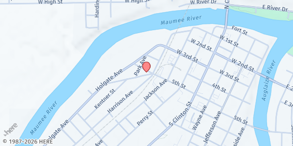 Map showing Believers Church International-New Covenant Church at 600 Division St., DEFIANCE, OH