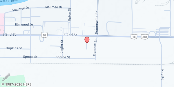 Map showing N.W.O. Community Action Commission - Defiance at 1939 E. Second Street, Defiance, OH